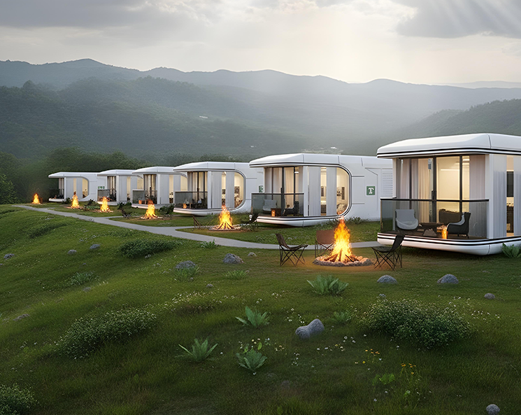 Tarzan Community pod with private deck and plunge pool in a forest